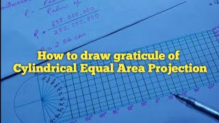 How to draw graticule of Cylindrical Equal Area Projection in Hindi II Cylindrical Projection [upl. by Schreiber]