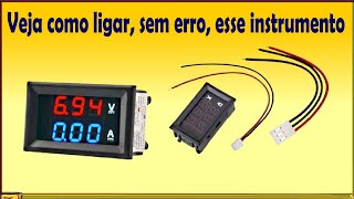 Como ligar o mini Voltímetro Amperímetro digital [upl. by Aimaj]