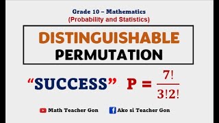 Distinguishable Permutation  Probability and Statistics  Grade 10 Math [upl. by Cathlene]