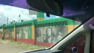 Drive to Bob Marley Home Reggae Land Nine Mile village Birth and Burial place Montego Bay Jamaica [upl. by Acimaj]