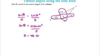 Obtuse angles using the sine rule [upl. by Glynnis]