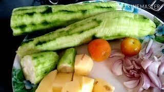 How to make ll luffa sponge gourd recipe ll Moms Cooking Recipe [upl. by Anyg714]