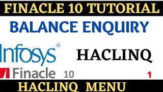 Balance Enquiry  Finacle 10 Tutorial  HACLINQ [upl. by Fay294]