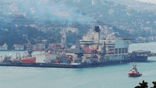 Pioneering Spirit passing Istanbul Strait 31052017 [upl. by Yrhcaz741]