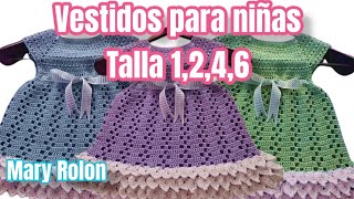 📌Descubre Hermoso Vestido para niña tejido a crochet paso a paso  Mari Rolon [upl. by Ednalrim147]