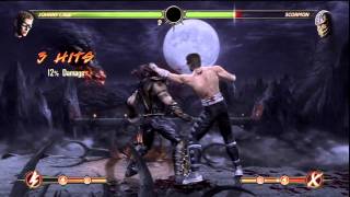 Mortal Kombat 9  Johnny Cage Moveset Gameplay HD [upl. by Ranita373]