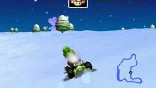 Mario Kart 64  Frappe Snowland Secret Shortcut Vortex099 [upl. by Nedyrb]