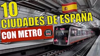 Las 10 ciudades de ESPAÑA con METRO [upl. by Schuyler]