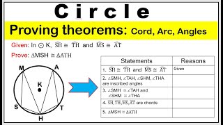 Tagalog Proving theorems on chords arcs angle of a circle twocolumnproving math10 proving [upl. by Ranjiv825]