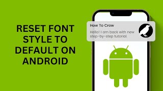 How to reset font style to default on Android Phone  change Font Style on Phone [upl. by Ashatan]