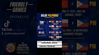 schedule gilas pilipinas 2024 [upl. by Suilenrac]