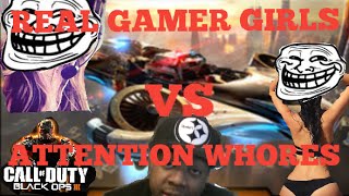 GAMER GIRLS VS ATTENTION WHORES  COD BLACK OPS 3 GUN GAME [upl. by Patin162]