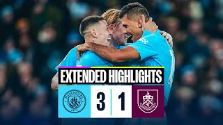 EXTENDED HIGHLIGHTS  MAN CITY 3  1 Burnley  Alvarez DOUBLE paves the way for big home win [upl. by Bonilla]