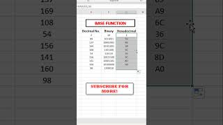 How to convert Decimal No to Binary amp Hexadecimal in Excel  Engineers Academy excelfunctions [upl. by Aubin831]