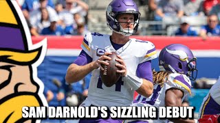 Howd Vikings QB Sam Darnold Look vs the Giants 10 Thoughts [upl. by Aylatan]