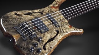 Warwick Custom Shop Masterbuilt  Infinity Fretless  5String  38quot Buckeyburl Top 163195 [upl. by Valerye436]