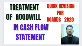 cash flow statement  Cbse sample paper 2023  treatment of goodwill sethsaccountancytricks [upl. by Lyrred65]