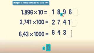 Multiplier un nombre décimal par 10 100 ou 1000  CM2 [upl. by Keyte]