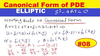 08 CANONICAL FORM OF ELLIPTIC OF PDE  CANONICAL FORM OF 2nd order PDE  Canonical form in Hindi [upl. by Yellehs]