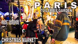 Paris France  Paris Christmas Market 2023  4K HDR Tuileries Garden [upl. by Annayrb854]