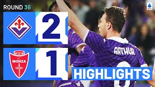 FIORENTINAMONZA 21  HIGHLIGHTS  Arthur secures home win for La Viola  Serie A 202324 [upl. by Retsev]