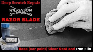 How To Repair DEEP SCRATCH in Car PaintRAZOR DIY [upl. by Narcho]