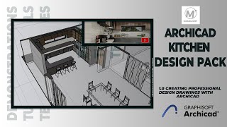 ArchiCAD Kitchen Presentation Tips I Kitchen Design Demonstration [upl. by Atinid]