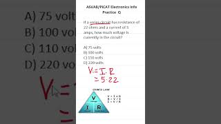 ASVABPiCAT Electronics Information Practice Test Question Ohms Law acetheasvab with grammarhero [upl. by Ahasuerus]