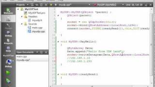 C Qt 71 QUDPSocket [upl. by Hanyaz]