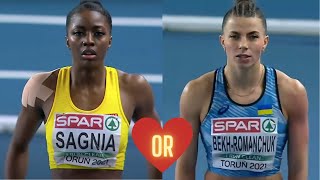 Maryna BekhRomanchuk Or Khaddi Sagnia ❓🔥😍I Long Jump Torun 2021 [upl. by Iggie]