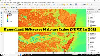 Normalized Difference Moisture Index NDMI in QGIS  Sentinel  2 Data [upl. by Zwart]