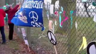 April 1 2013 CND demo against Trident renwal outside Aldermaston AWE perimeter fence [upl. by Frankel]