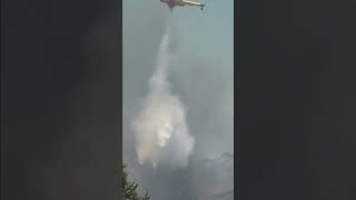 Tragedy in Evia Greece The moment the Canadair CL 215 crashed into the fire [upl. by Notterb269]