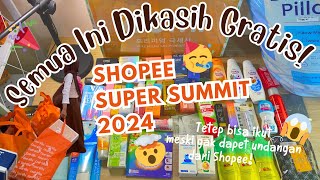 WOW UNBOXING SEMUA PRODUK GRATIS DARI BRAND DARI ACARA SHOPEE SUPER SUMMIT 2024 [upl. by Ahsienel]