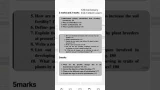 12th bio botany chapter 9 plant breeding second midterm exam important previous year questions [upl. by Ayekat716]