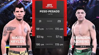 Nikita Krylov🇺🇦 vs Brandon Moreno🇲🇽  Preliminar [upl. by Hayden]