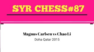 Magnus Carlsen vs Chao Li Doha Qatar 2015 [upl. by Houser]