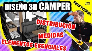 DISEÑO INTERIOR CAMPER 3D  ESPECIAL FURGONETA CAMPER 👉cap1 CAMPERIZAR Furgoneta [upl. by Herod]