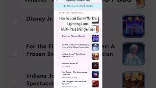 How to Book Disney World Lightning Lane MultiPass amp SinglePass [upl. by Atteras]