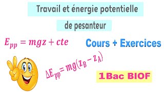 1BAC BIOF  Cours  Travail et énergie potentielle de pesanteur [upl. by Phyllida828]