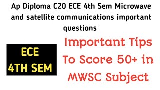 ap diploma ece 4th sem mwsc important questions tips to pass microwave and satellite communications [upl. by Mandelbaum]