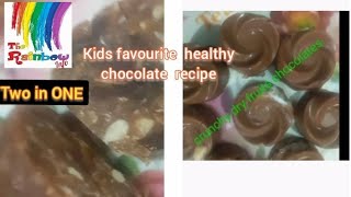 Two in one 10 minutes kids favourite chocolate sweets chocolate dessert by the rainbow info [upl. by Assenar]