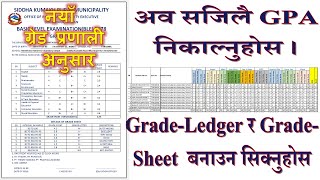 नयाँ Grading System अनुसार Grade ledger GradeSheet तयार गर्ने तरिका  How to calculate GPA [upl. by Inaniel]