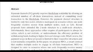 MPC Secure Compatible and Efficient Off Blockchain Multi Node Payment Channel [upl. by Meg]