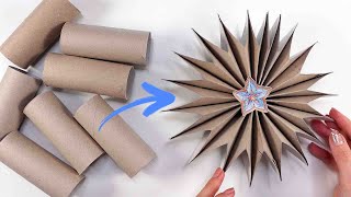 ⭐️ ONLY Toilet Rolls used to make THE EASIEST Paper STAR ever [upl. by Erica]