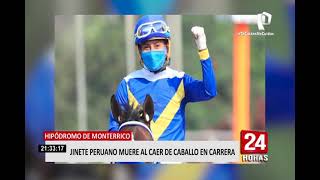 Jinete peruano falleció durante carrera en Hipódromo de Monterrico [upl. by Yelsnia]