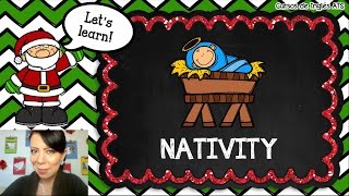 🎅PALABRAS EN INGLES DE NAVIDAD EL NACIMIENTO 🎄 FRASES PARA NAVIDAD EN INGLES 🎁 [upl. by Mela]