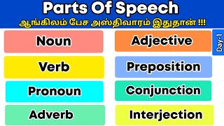 PARTS OF SPEECH 📚  Basic English Grammar  Spoken English in Tamil  Learn with examples [upl. by Riccio]