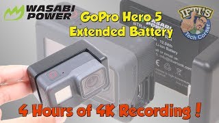 4 Hours of 4K Recording from a GoPro Hero 5  Wasabi Hero 5 Extended Battery Review [upl. by Eeldarb]