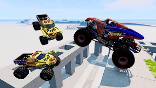 Spiderman Takes on Zombie in Monster Truck Freestyle [upl. by Kwasi184]